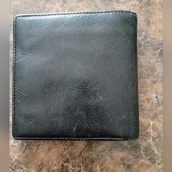 Authentic Christian Dior CD Icon Bifold Wallet – Black Grained Calfskin - Men’s - Picture 3 of 8